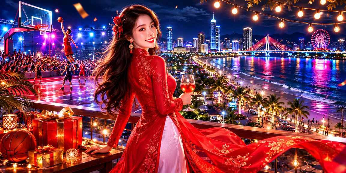 Người xem thể thao tại Đà Nẵng theo dõi kèo bóng rổ trong không gian truyền thống áo dài