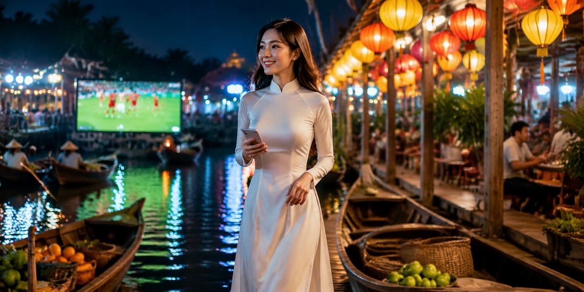 Người dùng Việt Nam tậnhưởng giải trí trực tuyến tại vùng Mekong với trang phục áo dài truyền thống